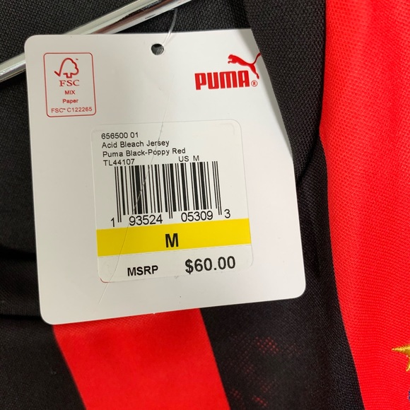 Puma Acid Bleach Striped Soccer Jersey #10 black - Picture 6 of 12